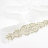 Max Crystal Bridal Sashes Dress Belt Silver Waistband Decoration Accessories