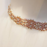 Max Flowers Rhinestone Crystal Dress Belt Sash Belt Shiny Evening Bridal Belts