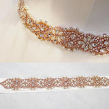 Max Flowers Rhinestone Crystal Dress Belt Sash Belt Shiny Evening Bridal Belts