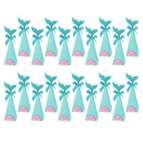 Max 20pcs Creative Triangle Cone Mermaid Bowknot Candy Boxes Party Favor Blue 2