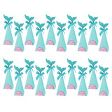 Max 20pcs Creative Triangle Cone Mermaid Bowknot Candy Boxes Party Favor Blue 2