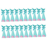 Max 20pcs Creative Triangle Cone Mermaid Bowknot Candy Boxes Party Favor Blue 2