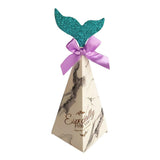Max 20pcs Creative Triangle Cone Mermaid Candy Boxes Party Favor Grey