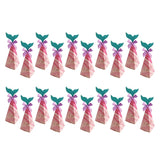 Max 20pcs Creative Triangle Cone Mermaid Candy Boxes Party Favor Rose Red