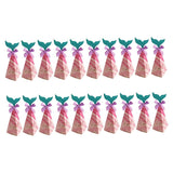 Max 20pcs Creative Triangle Cone Mermaid Candy Boxes Party Favor Rose Red