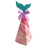 Max 20pcs Creative Triangle Cone Mermaid Candy Boxes Party Favor Rose Red