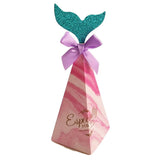 Max 20pcs Creative Triangle Cone Mermaid Candy Boxes Party Favor Rose Red