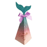 Max 20pcs Creative Triangle Cone Mermaid Candy Boxes Party Favor Ombre Pink