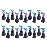 Max 20pcs Creative Triangle Cone Mermaid Candy Boxes Party Favor Dark Blue