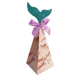 Max 20pcs Creative Triangle Cone Mermaid Candy Boxes Party Favor Five-leaf Grass