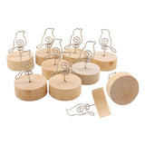 Max 10Pcs Wood Wooden Photo Picture Holder Cards Display Stand Party Decor