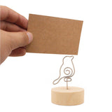 Max 10Pcs Wood Wooden Photo Picture Holder Cards Display Stand Party Decor