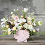 Max Sea Wind Shell Shape Romance Wedding Flower Basket Home Garden Decor Pink