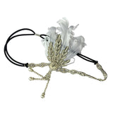 Max Women's Flapper Headband Feather Rhinestone 1920s Headpiece Hair Jewelry