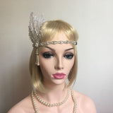 Max Women's Flapper Headband Feather Rhinestone 1920s Headpiece Hair Jewelry