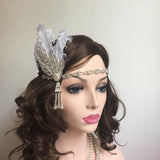 Max Women's Flapper Headband Feather Rhinestone 1920s Headpiece Hair Jewelry