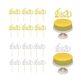 Max 6pcs Sparkling Cake Toppers Cupcake Picks Christmas New Year Cake Decoration