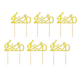 Max 6pcs Sparkling Cake Toppers Cupcake Picks Christmas New Year Cake Decoration
