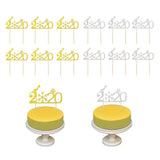 Max 6pcs Sparkling Cake Toppers Cupcake Picks Christmas New Year Cake Decoration