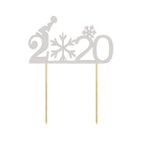 Max 6pcs 2020 Snowflake Cake Toppers Cupcake Picks Christmas Party Decor Silver