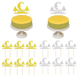 Max 6pcs Glitter 2020 Moon Tree Shape Cake Topper Christmas Party Decor Golden
