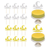 Max 6pcs Glitter 2020 Moon Tree Shape Cake Topper Christmas Party Decor Golden