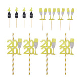 Max 12x Cake Topper 2020 Straws Goblet Cupcake Toppers Picks Sticks DIY Decor