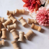 Max 20pcs Blank Wooden Empty Spools for Wire Thread Bobbins Cords Coils DIY