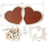Max Wooden Wedding Guest Book Love-Heart Shape Ornaments Wedding Party Decor