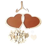 Max Wooden Wedding Guest Book Love-Heart Shape Ornaments Wedding Party Decor