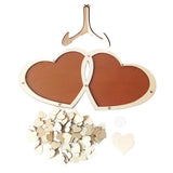 Max Wooden Wedding Guest Book Love-Heart Shape Ornaments Wedding Party Decor