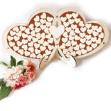Max Wooden Wedding Guest Book Love-Heart Shape Ornaments Wedding Party Decor
