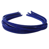 10Pcs Alice Band Headband Satin Wrapped Hair Hoop Thin Hair Band Blue