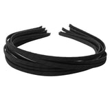 10Pcs Alice Band Headband Satin Wrapped Hair Hoop Thin Hair Band Black