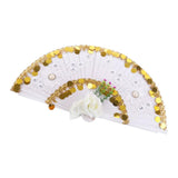 Max Fashion Showgirl Hand Fan Decorative Flower Fan Wedding Party Photo Prop