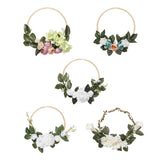 Max 20cm Artificial Flower Rattan Wreath Door Hanging Garland for Wedding Home A