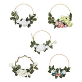 Max 20cm Artificial Flower Rattan Wreath Door Hanging Garland for Wedding Home A