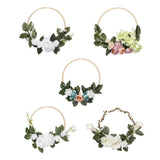 Max 20cm Artificial Flower Rattan Wreath Door Hanging Garland for Wedding Home A