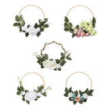Max 20cm Artificial Flower Rattan Wreath Door Hanging Garland for Wedding Home A