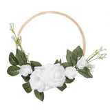 Max 20cm Artificial Flower Rattan Wreath Door Hanging Garland for Wedding Home D