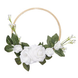 Max 20cm Artificial Flower Rattan Wreath Door Hanging Garland for Wedding Home D