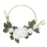 Max 20cm Artificial Flower Rattan Wreath Door Hanging Garland for Wedding Home D