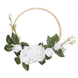 Max 20cm Artificial Flower Rattan Wreath Door Hanging Garland for Wedding Home D