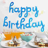 Max 13pcs Happy Birthday Balloons Letters Hanging Balloons Party Decor Blue