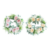 Max Artificial Flower Front Door Wall Wreath Garland Rose Wreath 45cm Pink