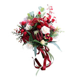 Max Artificial Flowers Bouquet Holding Flowers Home Office Decoration Wine Red