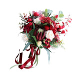 Max Artificial Flowers Bouquet Holding Flowers Home Office Decoration Wine Red