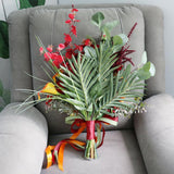 Max Artificial Flowers Bouquet Holding Flowers Home Office Decoration Orange Red