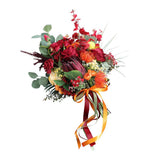 Max Artificial Flowers Bouquet Holding Flowers Home Office Decoration Orange Red