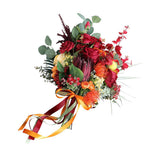 Max Artificial Flowers Bouquet Holding Flowers Home Office Decoration Orange Red